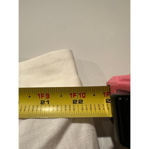 Talbots Plus Size 20 High Rise Petite Linen Work Heritage Pants Cream Neutral - Picture 8 of 11